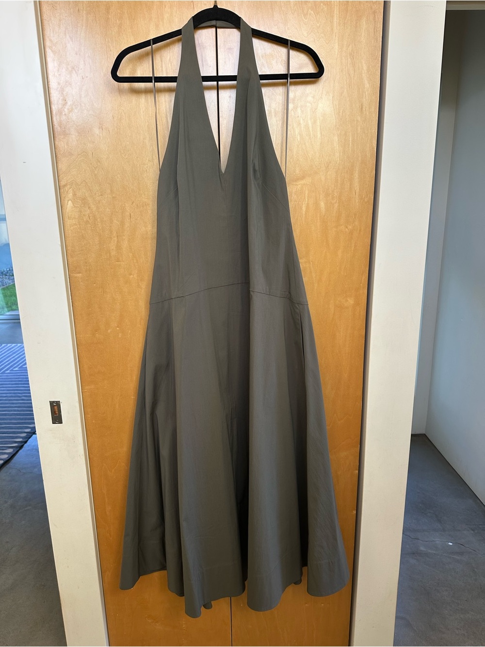 St Agni halter plunge dress